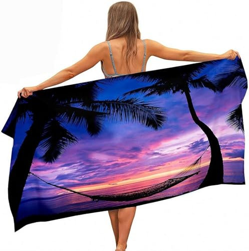 okoikfc 3D Strandtuch 70x150 cm Tropisch Badetuch Groß Tropisch Microfaser Handtücher Weich Schnell Trocknen Strandhandtuch Herren Frauen Badetücher, Strandtücher Strandlaken Handtuch A1290