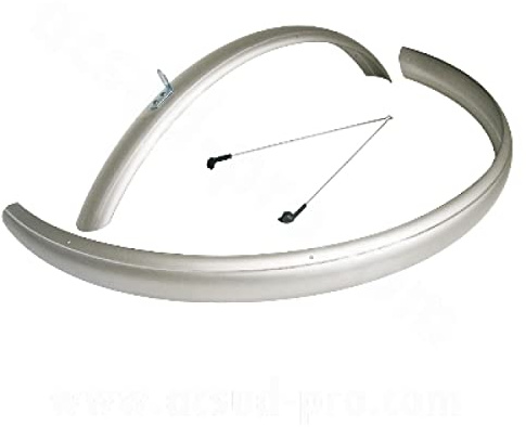 GARDE BOUE VELO SET 28 CITY BIKE A TRINGLE 48MM GRIS ARGENT (LA PAIRE)