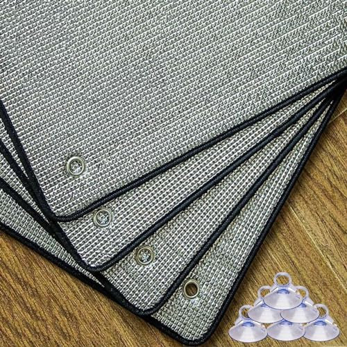 Wärmedämmung Reflektierende Folie,8Mm (T) Alufolie Fensterfolie Mit Saugnäpfen,Wärmeschutz Glas Tönung Aufkleber,für Dachfenster Balkon Sonnenzimmer,Verschiedene Größen,70x220cm/28 x87-Silver