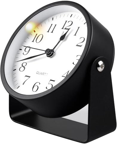 Weckeranalog Klassischer Analoger Wecker Mit Licht Für Nachttisch, Wohnzimmer (11.5 X 10.5 cm)