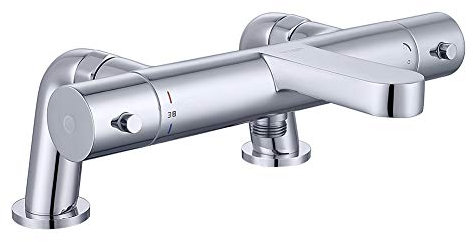 GOTHERN Thermostatic Bath Mixer, Bath tap with Shower, Anti-scalding, Deck-Mounted