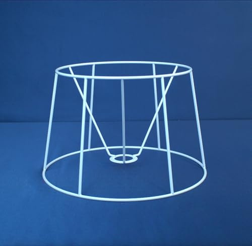 TELAIO ROBUSTO PER PARALUME FAI DA TE | Forma CLASSICA in 8 Misure | Struttura Solida in Ferro Realizzata a Mano | Per creazione Lampade Personalizzate e Creative. (Bianco, 25 cm (attacco E27))