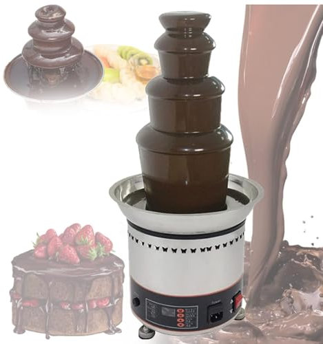 Fontaine à chocolat à 4/5/6/7 niveaux Ensembles de fondue commerciaux de grande taille pour machine à fontaine à chocolat électrique Ensemble de fondue au chocolat pour fête, mariage,4Tiers
