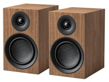 Pro-Ject Speaker Box 5 E Carbon, Referenz-Regallautsprecher mit 2-Wege-Bassreflexprinzip, 5-Zoll-Carbon-Bass/Mitteltöner, Robustes MDF-Gehäuse, inklusive Lautsprecherabdeckung (Wood)