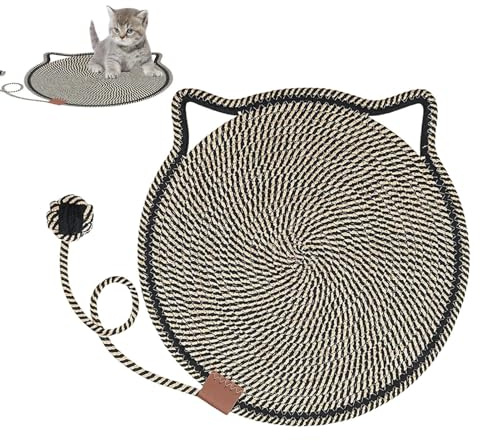 Cat Scratch Pad - tappeto rotondo per graffi orizzontali | Giocattolo graffiante durevole per gatti | Letto per gatto per la protezione dei mobili | Accessori per animali domestici per tappeti del div