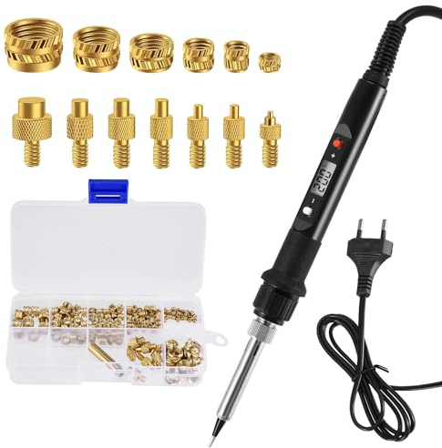 Gewindeeinsatz Lötkolben Set, 80W Eeinschmelzgewinde 3d druck für Gewindeeinsätz Einschmelzmuttern M2 M3 M4 M5 M6 M8 Kompatibel 3D Drucker Zubehör