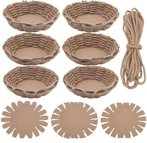 FREEBLOSS 6 Set Korbflechtset Set Zum Basteln von Schnürkörben Kreative Geflochtene Schüssel Geeignet Für Kunst Und Bastelprojekte von Kindern Mit Anleitung Osterkorb Aktivitäten