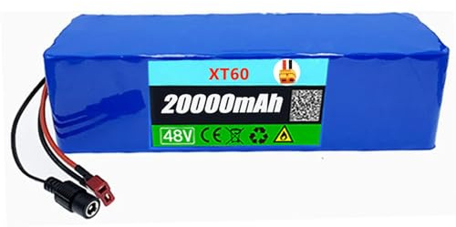 Batería Bicicleta Eléctrica 48V 20Ah Ebike Batería Iones Litio PVC Impermeable Batería De Alta Potencia con Cargador BMS para 250W 500W 1000W Motocicleta Eléctrica Scooter XT60 Plug,48V 20Ah