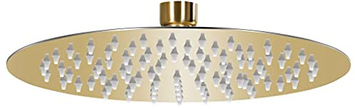 Tête de Douche Pluie, Pommeau de Douche pluie Acier inoxydable 20 cm Ronde Doré