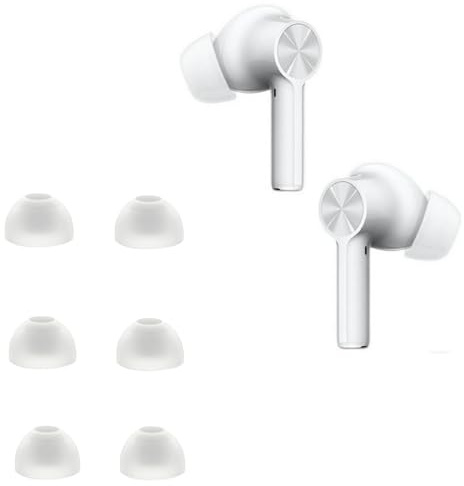 Ersättnings silikonöronproppar för OnePlus Buds Z2, ersättningsstoppning in-ear öronkuddar hörlurar, 6 stycken kuddar (vit)