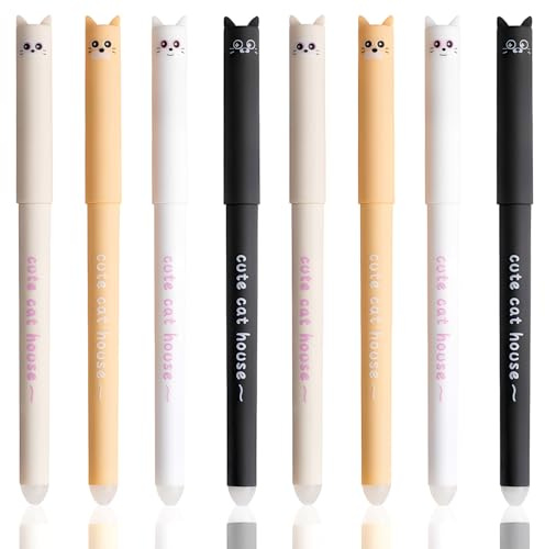 MOTIBACK Gelschreiber Set, 8 Stück Niedliche 0,5 mm Kawaii Gel Stifte für Kinder und Erwachsene, Perfekt zum Schreiben, Skizzieren, Zeichnen, für Schule, Büro und Kreativarbeiten (Blau)