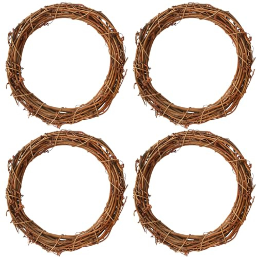 4 Stück Weidenkränze, Naturkranz Zum Dekorieren, Perfekt Für DIY Projekte, Türkranz Und Tischkranz, 20 cm Durchmesser