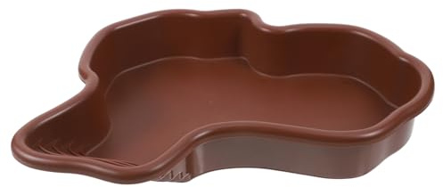 VOSAREA Bac Bain Tortue Terrestre Grand Format Bassin Polyvalent pour Baignade et Alimentation Récipient Spacieux Décoratif pour Tortues et Reptiles Terrarium