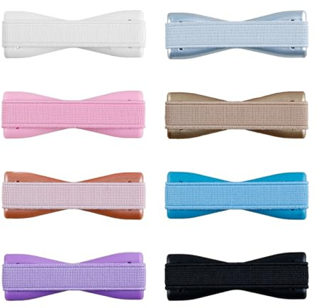 Lotsdonxia 8-Pack Phone Finger Holder Grips, Self-Adhesive Backhand Straps – Multi-Colour, ABS & Elastic Band for Secure One-Handed Use on Smartphones & Tablets