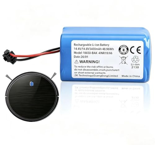 14,4V 3400mAh Batería Compatible con Conga Excellence 950 990 1090 1790 1990, Tikom L8000 L9000 G8000, Yeedi K600 K650 K680 K700 K730 K750, Bagotte BG600 BG700 BG750