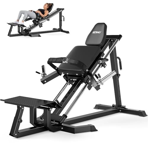GOIMU LH01 Leg Press and Hip Thrust Machine Combo, 4 in 1 Leg Press Hack Squat Machine & Glute Bridge Machine for Home Gym, Leg Machine with Adjustable Degree, Fresh in Lower Body Workout Equipment