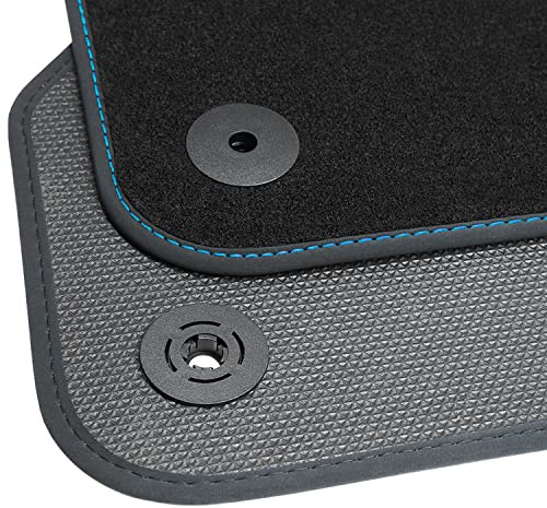 teileplus24 Fußmatten kompatibel mit Peugeot 3008 2 2016- | Passgenau 4-teilig Wasserdichte Ganzjahres-Automatten Rutschfest Velours Bandeinfassung Ziernähte