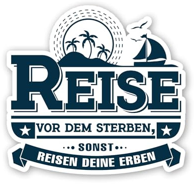 easydruck24de Aufkleber Wohnmobil Reise vor dem Sterben 10 cm - kfz648 | lustig Fun-Aufkleber für Wohnwagen Wohnmobil Camping, witterungsbeständig, vergilbungsfrei