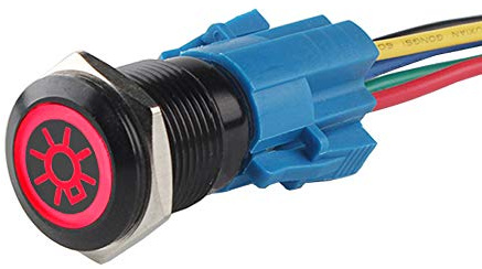 ETOPARS Nero Guscio 12V 5A Rosso Auto Bilanciere Pulsante Interruttore a Levetta in Metallo 19mm Faro On off Presa di Corrente Spina
