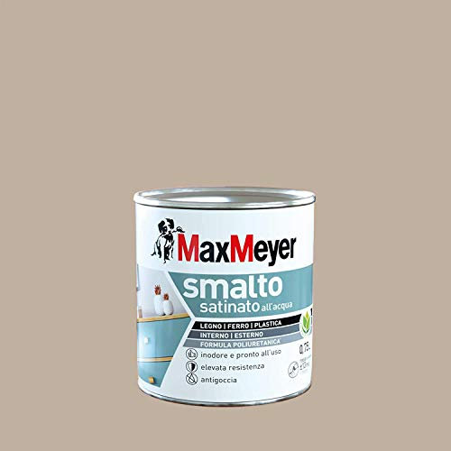 Maxmeyer 165329D300006 Wasserlack aus Polyurethan, satiniert, Taupe, 0,75 l, 0,75 l