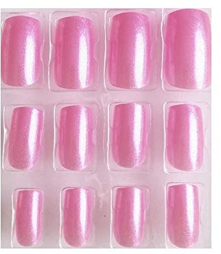 Glam’Up Paris - Faux Ongles - Pleine Couverture - Facile à Utiliser - 24 Faux Ongles par Boîte + Adhésifs Double Face - Forme Carrée XL - N°182 - Rose Fuchsia Paillette