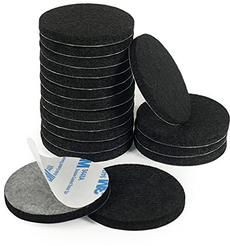 Furniture Pads Floor Protector,18 PCS 50mm Felt Chair Feet Pads 5mm Thick Sliders to Protect Your Wood Floors(Black)