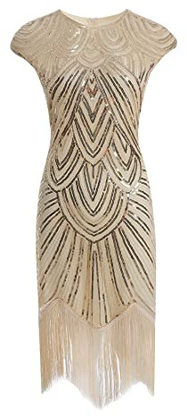 HAHAEMMA Vestido de mujer estilo 1920 Bodycon con tirantes, estampado, estilo Flapper Charleston, vestido de cóctel Great Gatsby, con lentejuelas y dobladillo con borlas, vestido de graduación Flapper