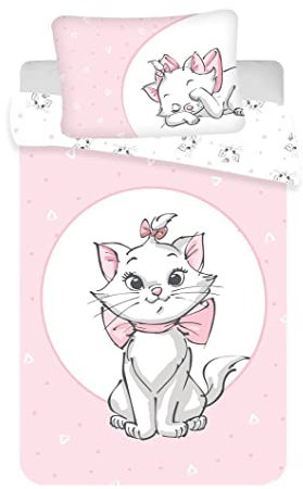 JFabrics Disney Aristocats Bettwäsche-Set für Mädchen und Kinderbett, Hellrosa, 100 x 135 cm - 40 60