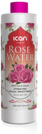 100% Pure Natural Rose Water for Facial Hydrating, Smoothing 250ml