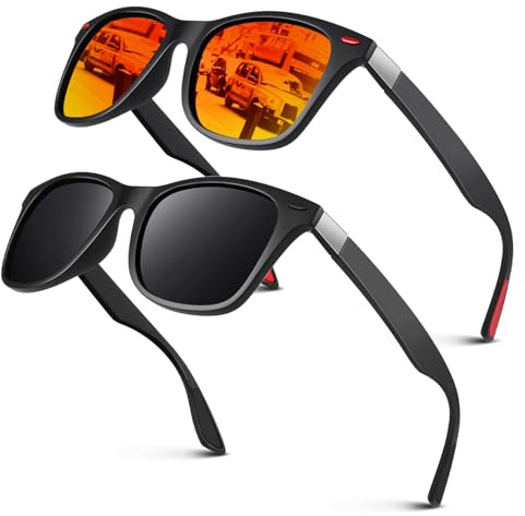 LINVO Sonnenbrille Herren Damen Polarisiert TR90 Ultraleicht Retro UV400 | Leicht,Verdrehfreies Design,Autofahren,Angeln,Reisen,Laufen,Golfen