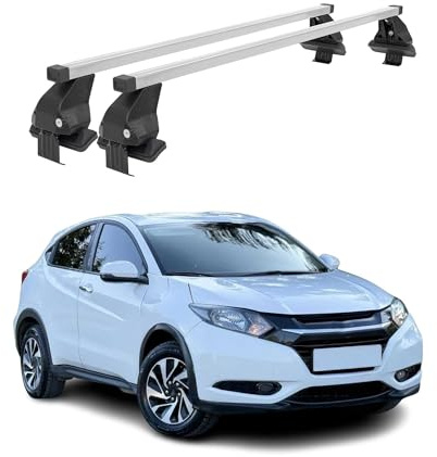 OMAC Dachträger Querträger Stahl für Honda HR-V II 2015-2021 – Abschließbar – City-Crash-getestet – DIN 75302:2019 – ISO/PAS 11154:2006 – Max. 50 kg Silber