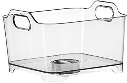 Valink Tragbare Spülwanne – tragbares Waschbecken mit Ablaufstopfen für Zuhause Küche (25 x 25 x 17,5 cm) transparent weiß