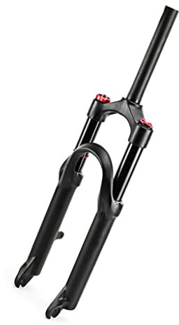 Samnuerly MTB-Gabel, Mountainbike-Federgabel, 20 Zoll, Luftfahrrad-Vorderradgabel, Federung, MTB, BMX, Gasgabel, 80 mm Federweg, 1 1/8 Zoll gerades Rohr, QR 9 mm HL (schwarz, 20 Zoll)