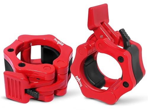 Yes4All 2 inch lange halterklemmen, Pro Lockjaw-halsbandset voor Olympische stang, halterschijf met snelsluiting, halterclips voor gewichtheftraining en krachttraining