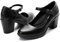 Cusolemore Women's Pumps with Arch Support, Black Mary Janes for Women, Closed Toe Platform Chunky Heels Comfortable Work Dress Shoes Size 9
