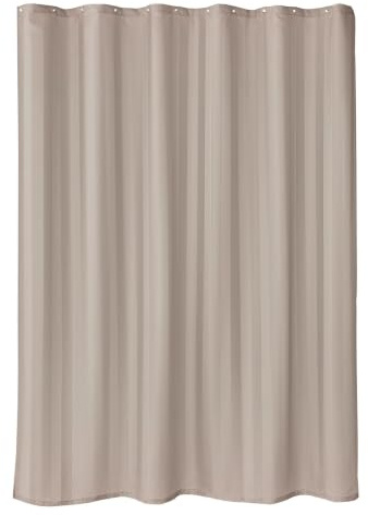 Kleine Wolke Duschvorhang Textil STRIPIA Ecru 180 x 200 cm | OEKO-TEX zertifiziert, wasserabweisend, verstärkte Ösen, mit Beschwerungsband, weiches Textilgewebe, maschinenwaschbar