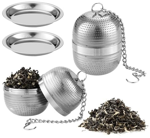 2 Piezas Filtros de Té,Infusor de Te Filtros,Colador de Té de Acero Inoxidable,se puede utilizar para tetera, taza de té, cocina.