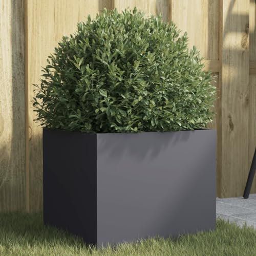 ZEYUAN Jardinera de Acero Laminado en frío Antracita 32x30x29 cm, Huerto Urbano Terraza, Jardineras Exterior, Jardineria Maceteros, Mesa De Cultivo, Huerto En Casa - 841539