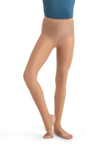 Capezio Girl's Ultra Shimmery Stirrup Child Tight, Light Toast, 10 Jahre