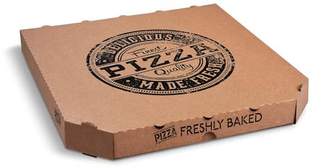 SWS 100 Pizzakartons 33x33x3 cm Mikrowellpappe Kraft