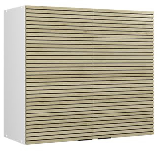Vicco Küchenglasschrank Fame-Line, Eiche Paneel, 80 cm, zur Kombination mit weiteren Modulen der Fame-Line Serie