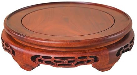 x3anggyt5 Home Decor Rotatable Round Sour Branch Wood Display Stand Base, for Bonsai Vase Fishbowl Teapots Indoor Application(Small)
