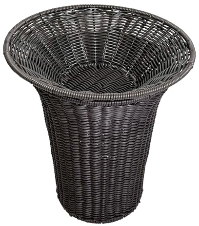Kobolo Displaykorb, Standkorb, Polyrattan, 49x55 cm, dunkelbraun, robuster Präsentationskorb für Warenpräsentation im Geschäft oder am Messestand