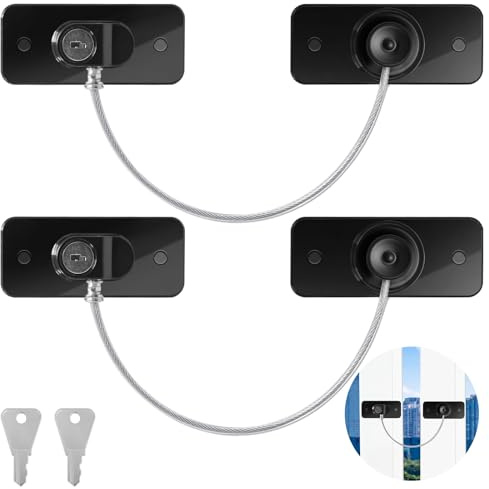 AiQInu 2 Pezzi Lucchetto per Frigorifero con Chiavi, Blocca Finestra Bambini con Adesivo o Vite, Bambini Lucchetto Armadio per Frigorifero, Lavatrice, Mobile, Finestra
