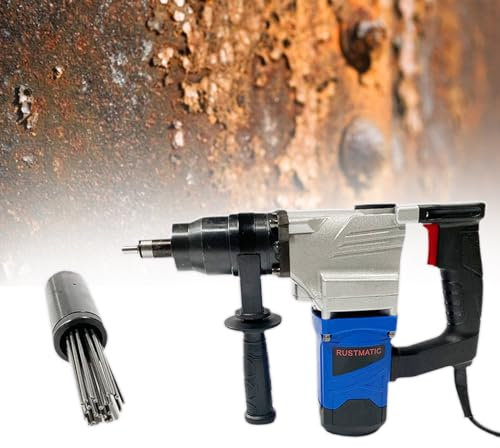 Scrostatore Elettrico Ad Aghi Pistola elettrica per la rimozione della ruggine da 1100 W, per la rimozione di ruggine, scorie, vernice, tubi in acciaio, viti, dadi e ponti.