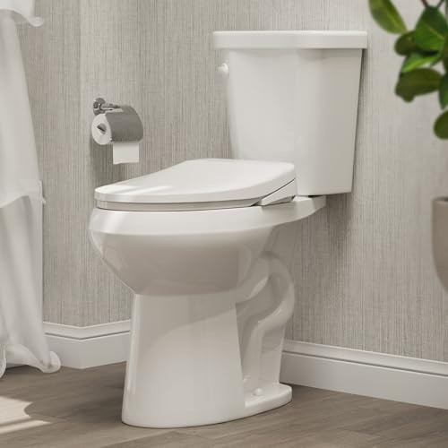 HOROW 21 Inch Tall Toilet with Smart Seat, Two-Piece Elongated ADA Height Toilet with Heated Seat, Powerful 1.28 GPF Single Flush toilet, MAP 1000g, 12 Rough In High Bowl for Seniors, White
