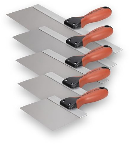 MARSHALLTOWN Drywall Taping Knife Set, 5-Piece Kit, 6-14 Inch Stainless Steel Blades, Made in the USA, DTKTP2