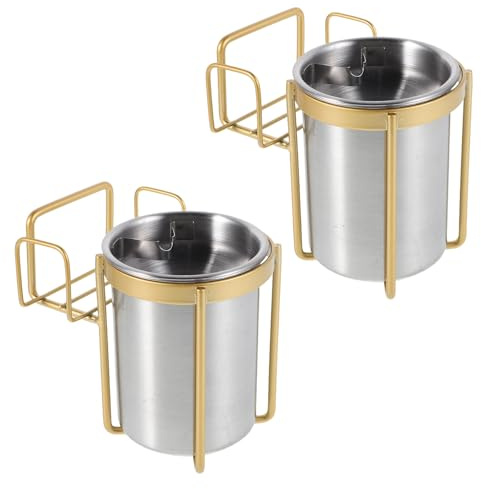 DECORNIJIA 2 Ceniceros de Pared sin Perforaciones de Acero Inoxidable Soporte Desmontable Diseño Ahorra Espacio Cenicero de Cigarrillos para Baño y Oficina Accesorio Práctico y Fácil