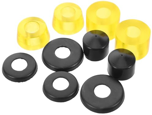 SUPVOX Bushings de Skateboard Transparents Jaunes, Kit Amortisseurs et Coupelles de Pivot pour Trucks, Accessoires de Fixation Polyvalents pour Longboard et Skate, Absorption des Chocs