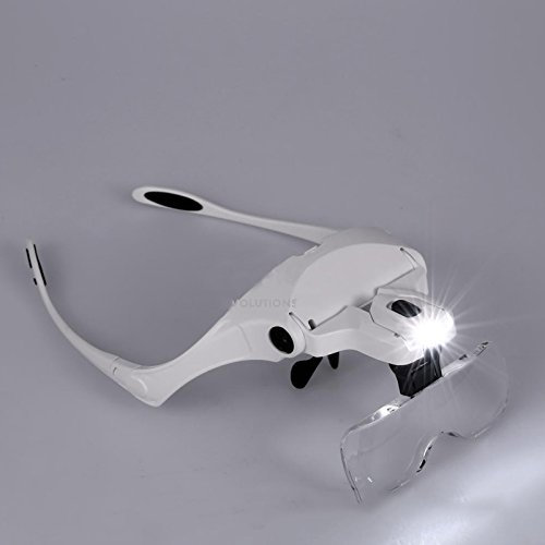 Gafas 5 Lentes Intercambiables 1.0-3.5X LUZ LED Lectura Aumento Lupa